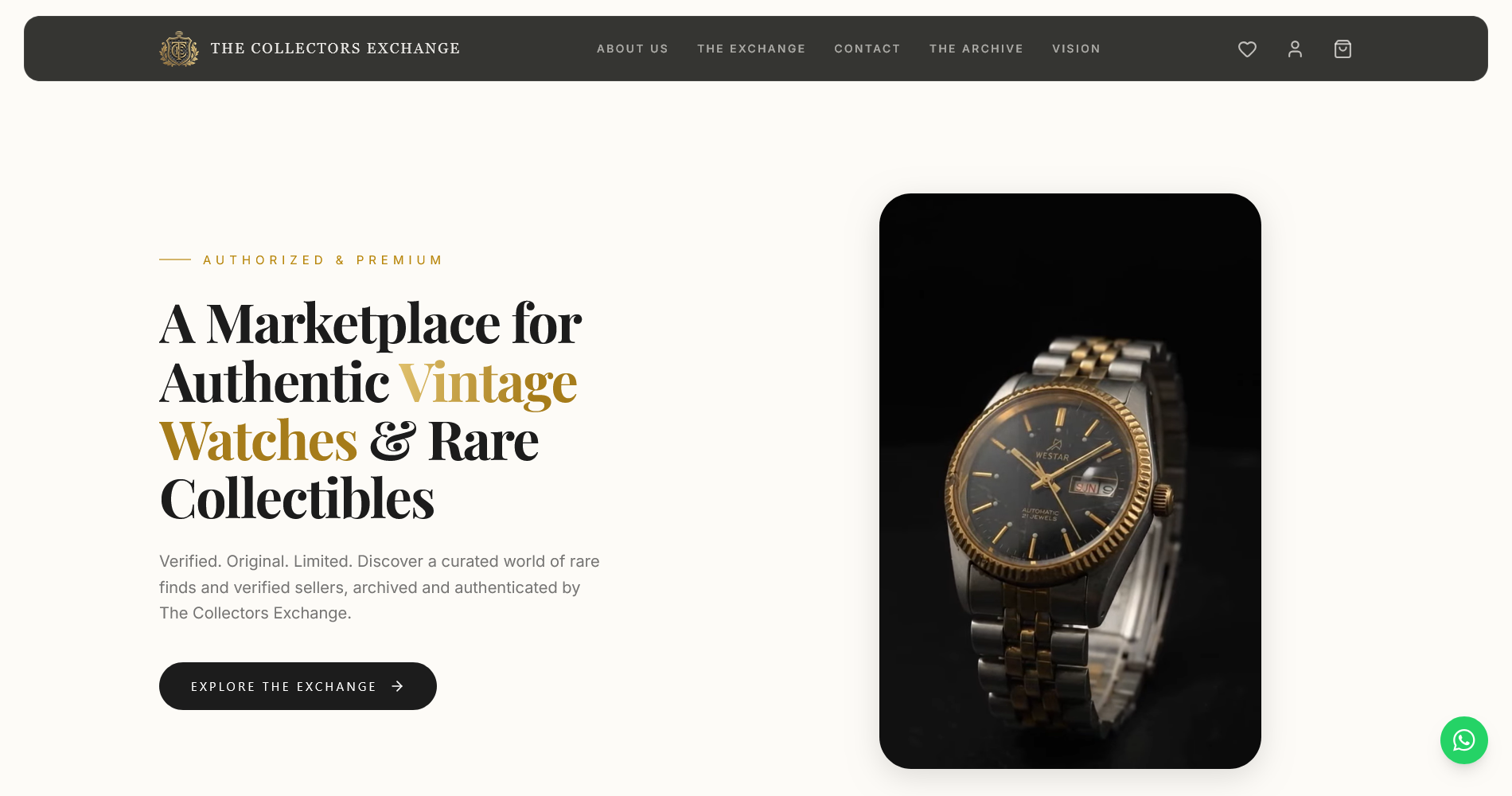 The Collectors Exchange home page
